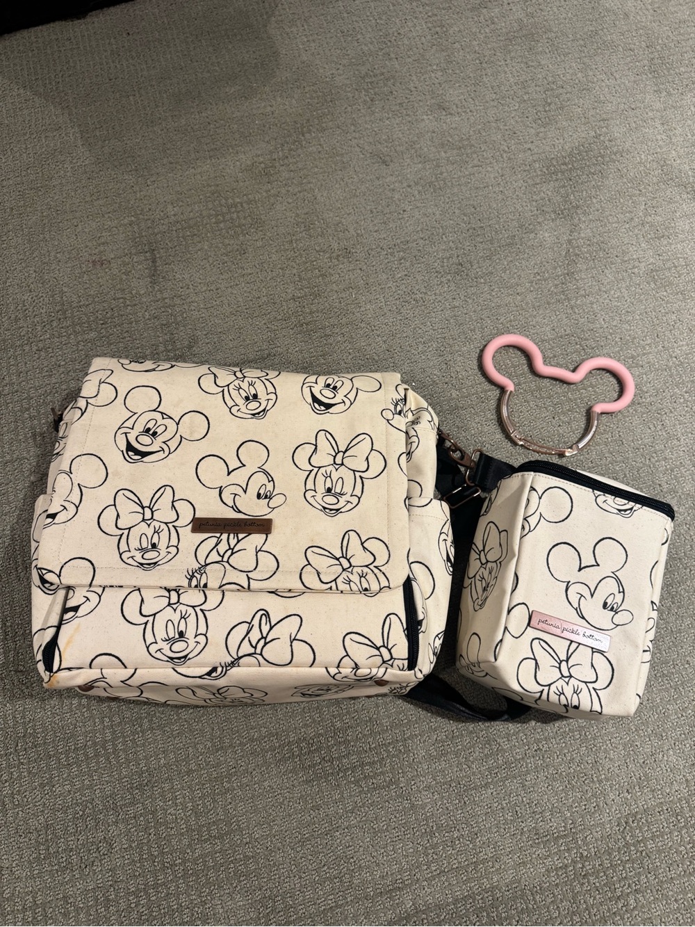 petunia pickle bottom Disney Sketchbook Diaper Bag Lot with Mickey Bag Ring